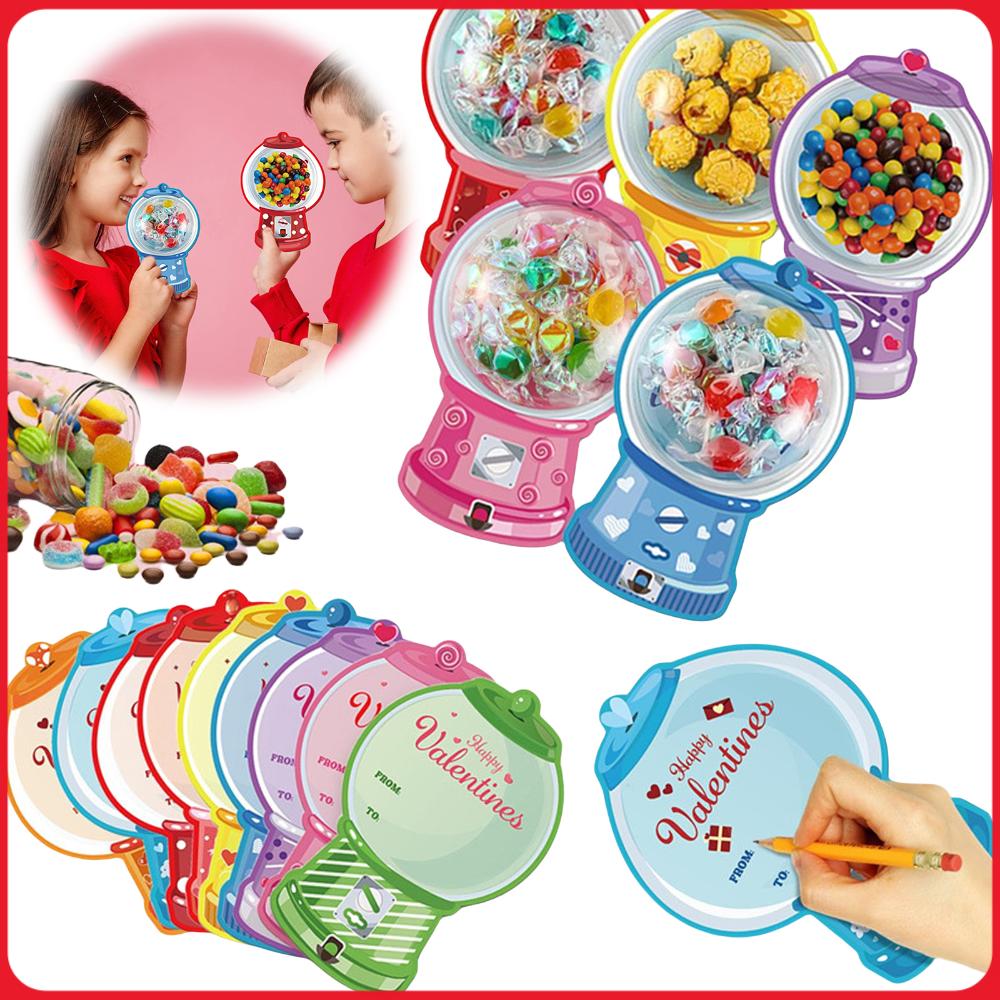 Bubble Gum Machine - 18/36 Pack Valentine Candy Holder Cards