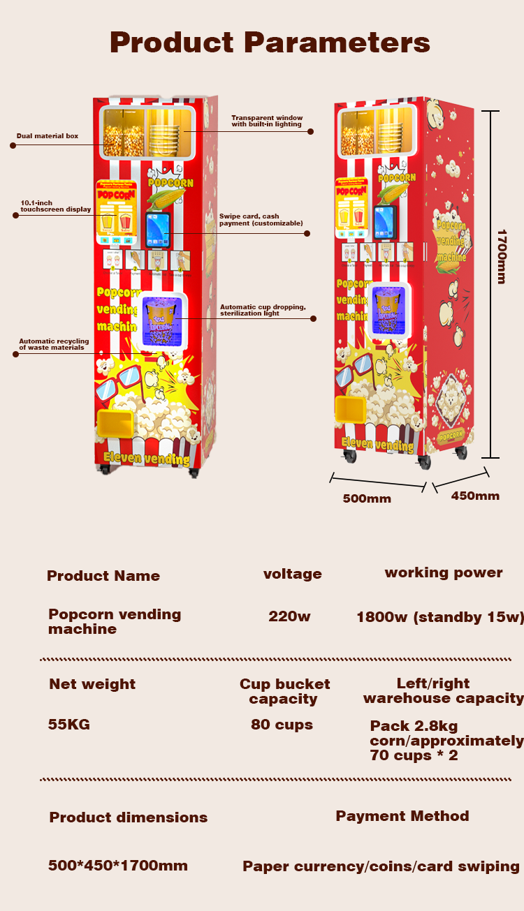 CE Commercial Snack Food Popco - огляд і ціна Popcorn Vending Machine