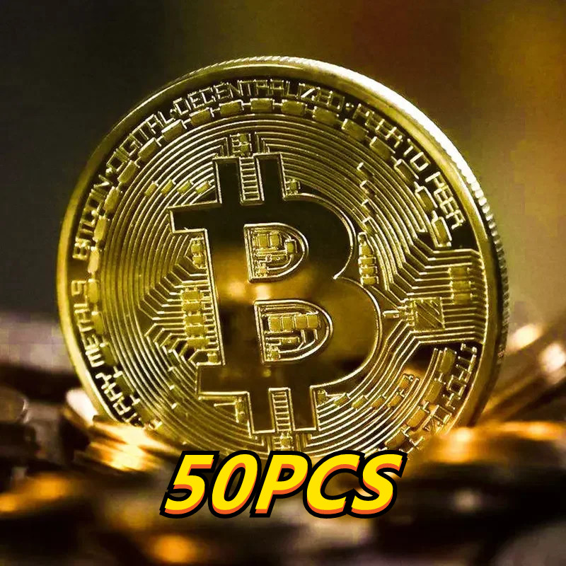60-2PCS Gold Plated Bitcoin Co - огляд і ціна Arcade Game Coin