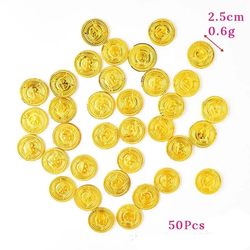 50Pcs Pirate Gold Coins Plasti - огляд і ціна Arcade Game Coin